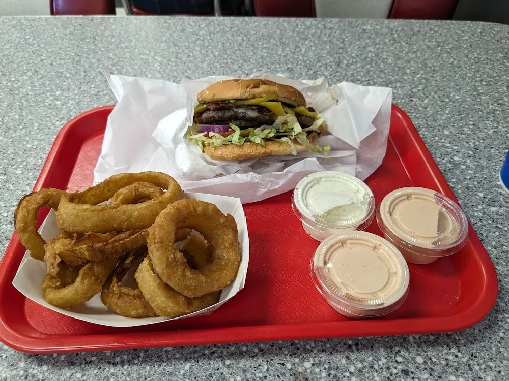 Bully Burger and Onion Rings