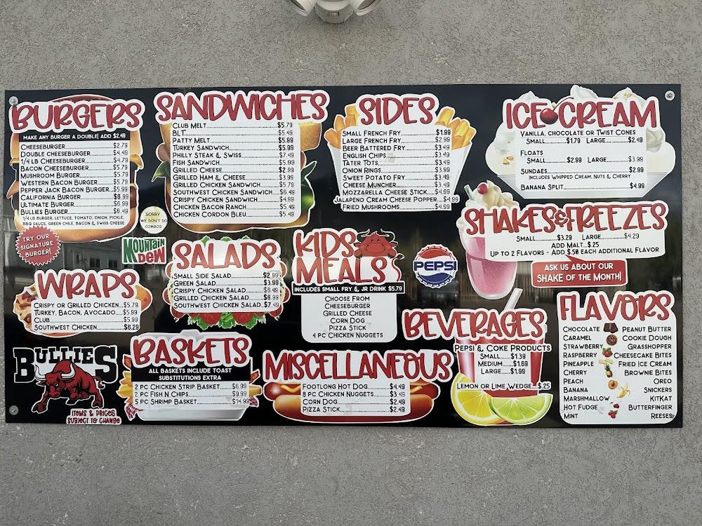 Bullies Drive-In Menu image 1