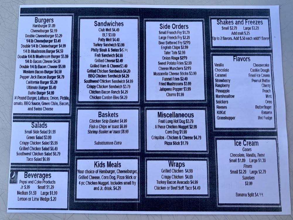 Bullies Drive-In Menu image 3